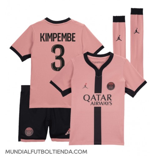 Camiseta Paris Saint-Germain Presnel Kimpembe #3 Tercera Equipación Replica 2024-25 para niños mangas cortas (+ Pantalones cortos)